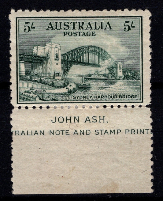 1932 Harbor Bridge 5 /- with Imprint