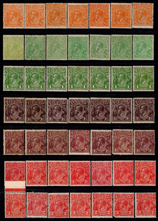 KGV Heads Full Sheet  Mint Hinged