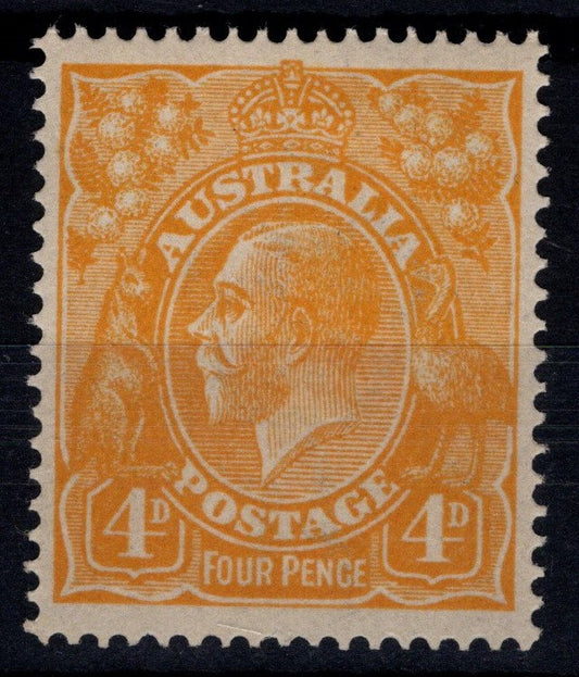 KGV Heads 4d Pale Orange/Yellow Fine MNH