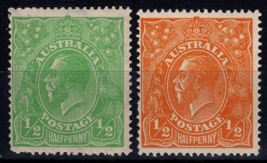 KGV Heads MNH Halfpenny Pair