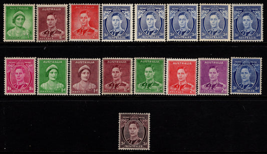 Australia King George V1 Issues (3d Blue White Wattles)