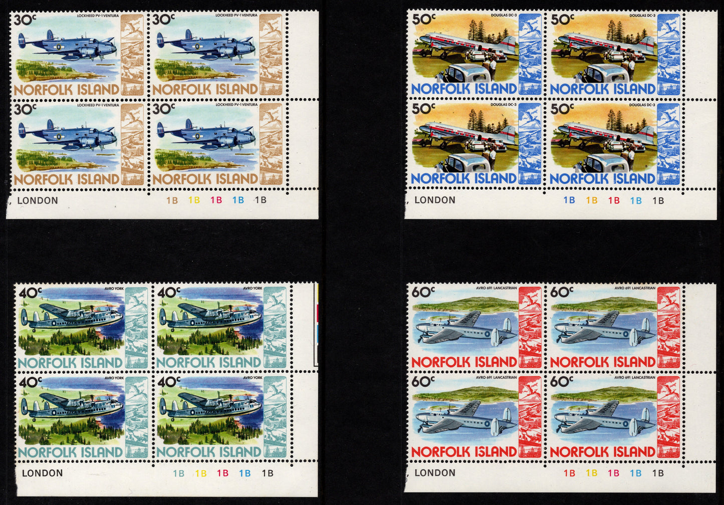 Norfolk Island  Set in Blocks of 4