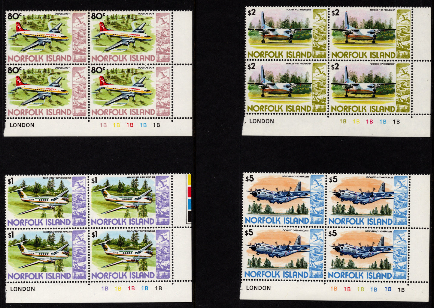 Norfolk Island  Set in Blocks of 4