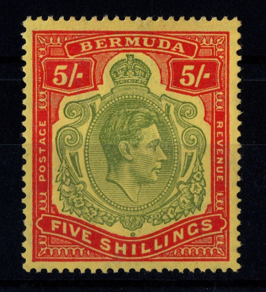 Bermuda  KGV1 5/- Mint Never Hinged Superb